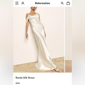 Reformation Rhonda Silk Ivory Wedding Dress